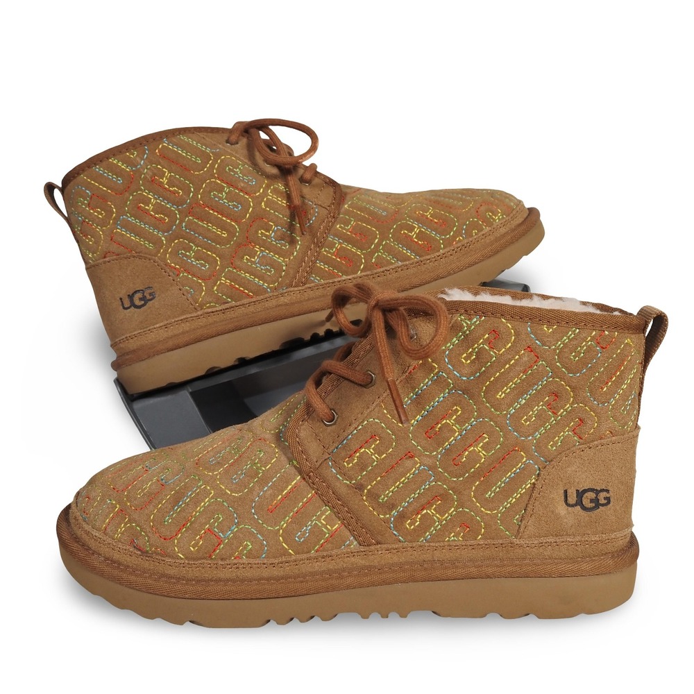 UGG Neumel II Graphic Stitch Chukka Boots Youth 6 Women 7 Brown 1116170